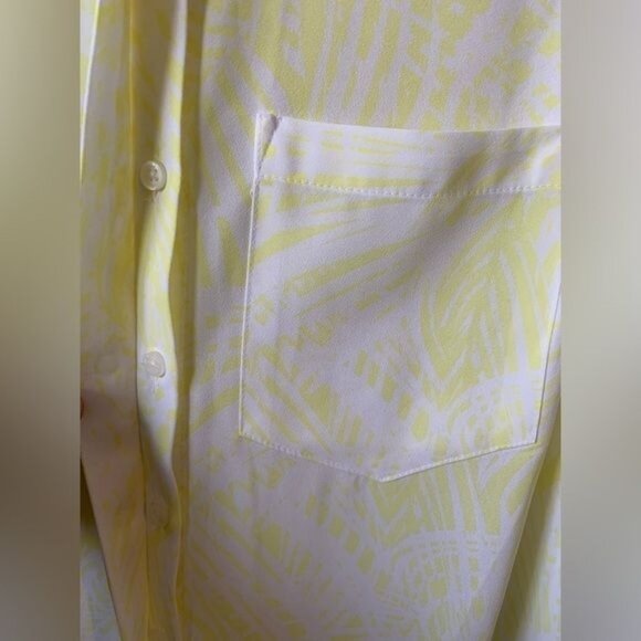 APT.9 XS Yellow & White Button-Down Shirt With Abstract Pattern - Picture 3 of 9